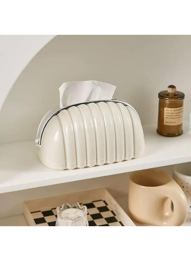 حامل علبة مناديل للوجه من البلاستيك والسيليكون مستطيل خفيف الوزن نحيف موزع مناديل ديكوري بغطاء قابل لإعادة التعبئة - Image 3